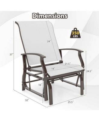 Outdoor Glider Patio Chairs Set of 2 with Ergonomic Backrest
