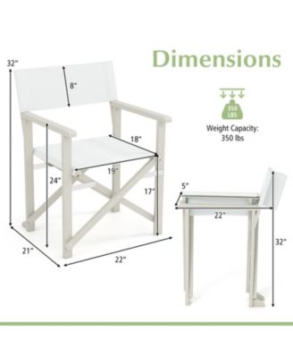 Folding Acacia Wood Director Chair with Washable Fabric Seat