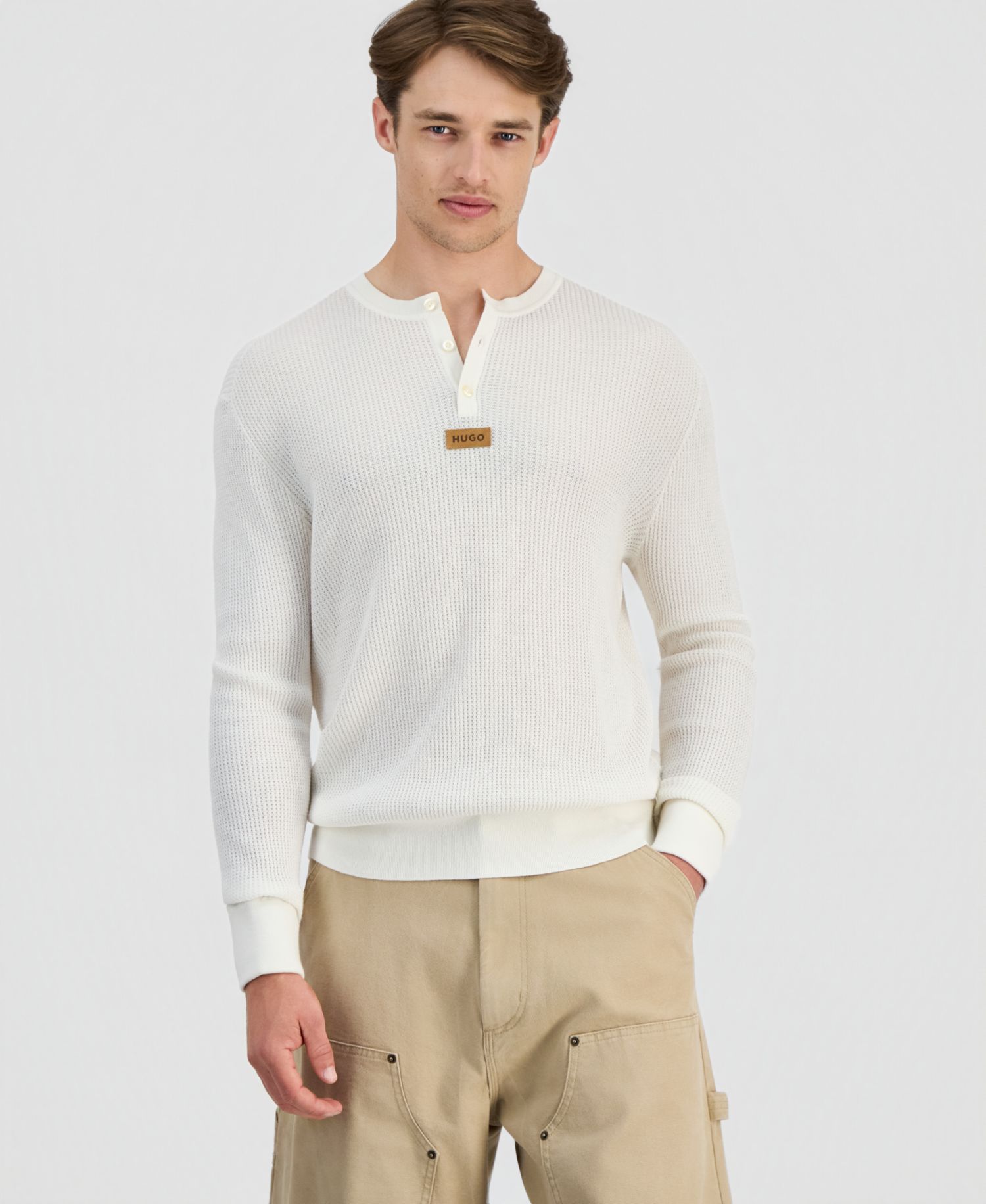 HUGO by Men's Sranger Henley Sweatshirt