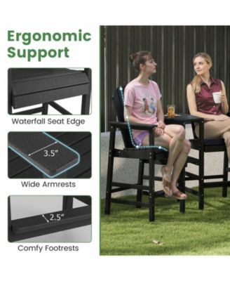 2-Seat HDPE Adirondack Chair with Built-in Connecting Tray