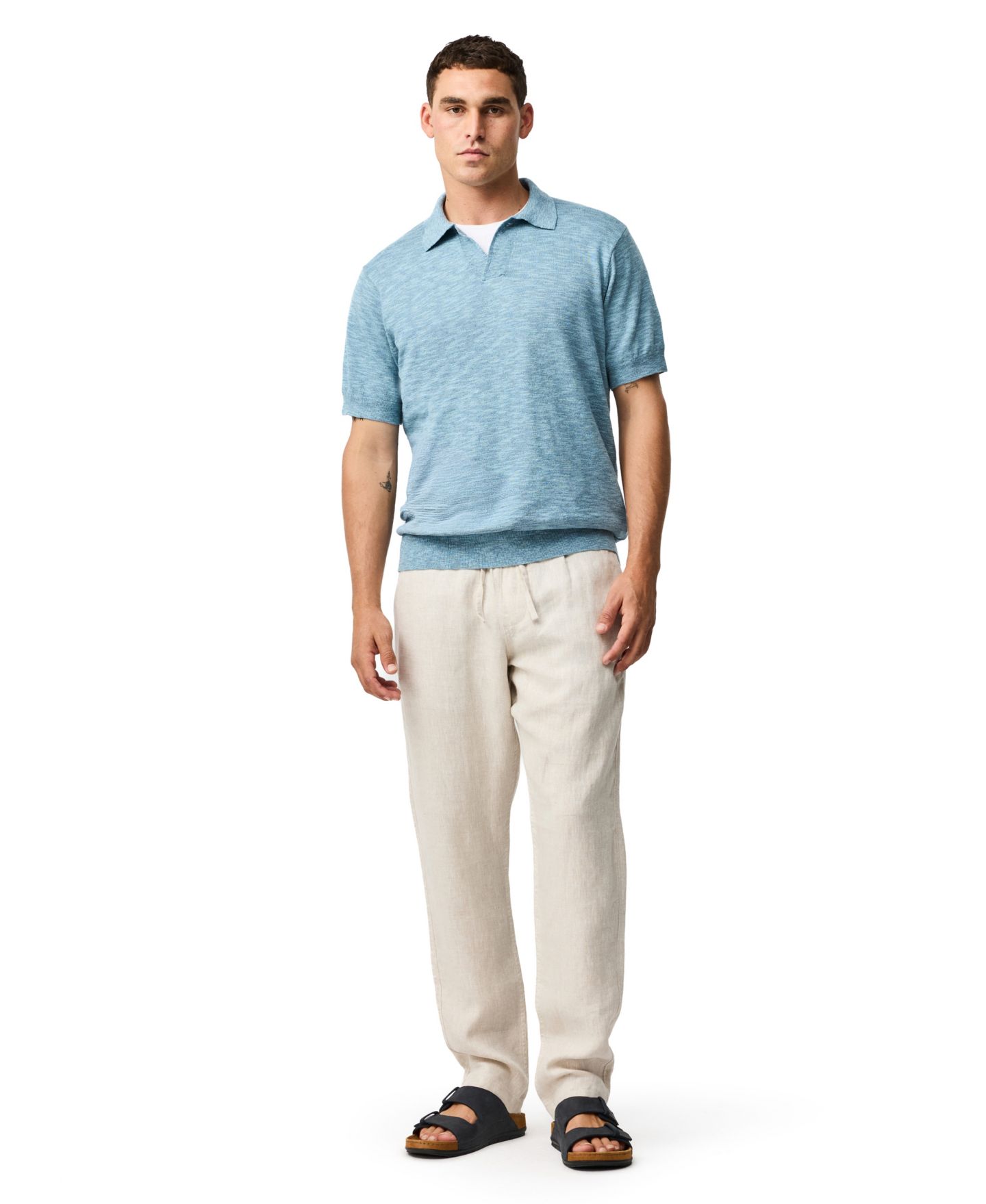 Мужское поло Rodd & Gunn Poison Bay Knit Polo Shirt, цвет: Aegean — фото 3