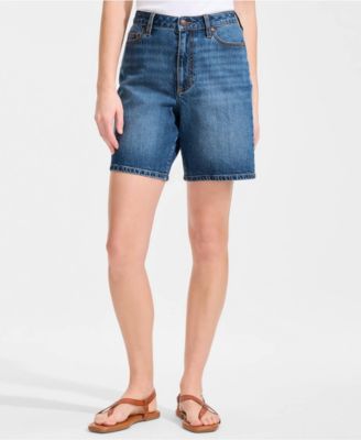 Petite Soft Denim Mid Rise 7" Jean Shorts