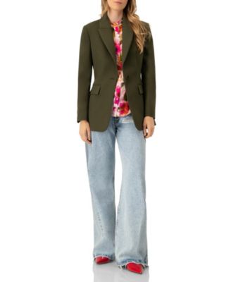 Women's Single-Breasted Blazer With Front Flap Pockets