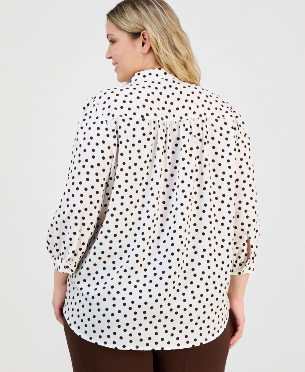 Anne Klein Plus Printed 3/4-Sleeve Blouse