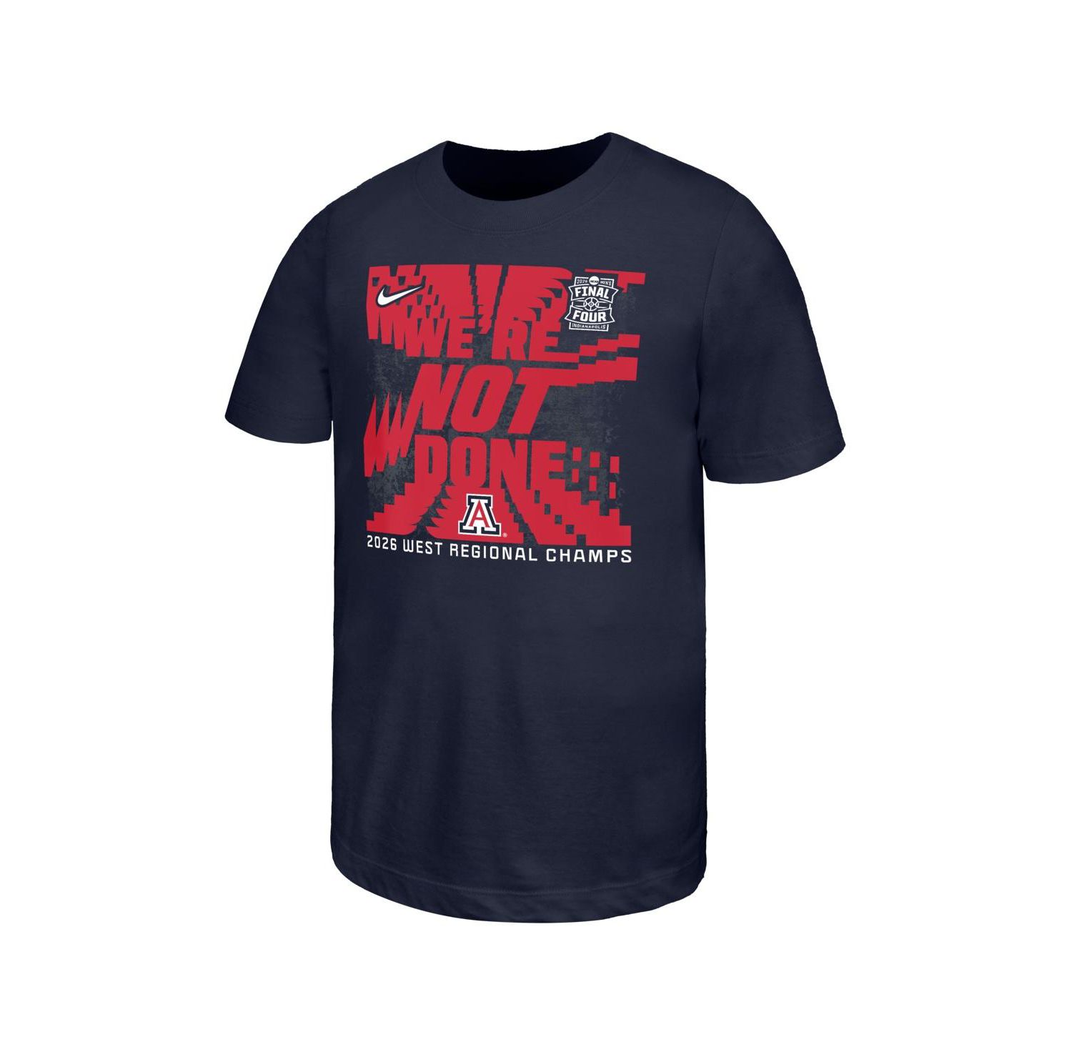 Big Boys and Girls Navy Arizona Wildcats 2026 NCAA Men's Basketball Tournament March Madness Final Four T-Shirt
