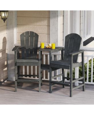 Two Seat Adirondack Chair with Connecting Tray for Outdoor Use