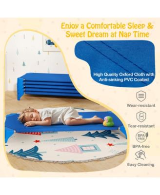 52 Inch Kids Stackable Daycare Cots 6 Pack Portable Nap Beds