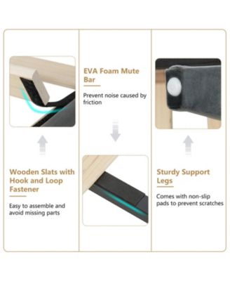 Full Velvet Upholstered Bed Frame with Tufted Headboard