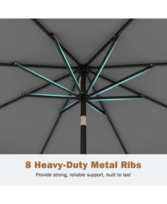 Outdoor Patio Umbrella with Stable Weighted Base and Sandbag Anchors
