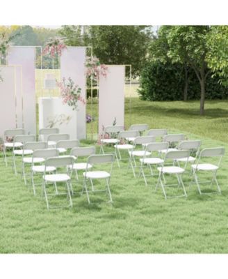 770 lbs Capacity 4-Pack Metal Folding Chairs with PP Seat and Back