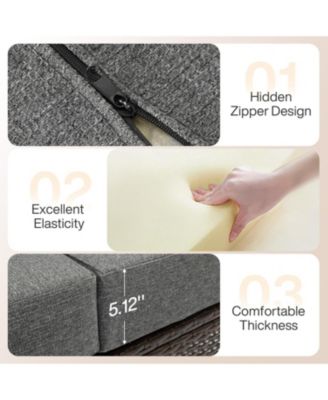 5-Piece Outdoor Wicker Patio Furniture Set with 2 Swivel Chairs, 1 Loveseat and 2 Tables, Rattan Conversation Set with Cushions