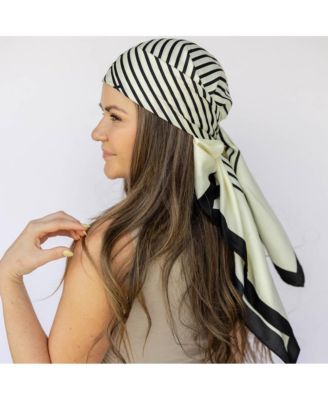 Women's Satin Abstract Line Headscarf