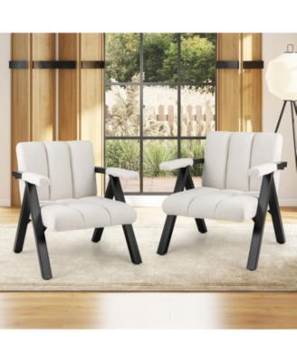 Oversized Accent Chair with Ergonomic Backrest and Metal Frame