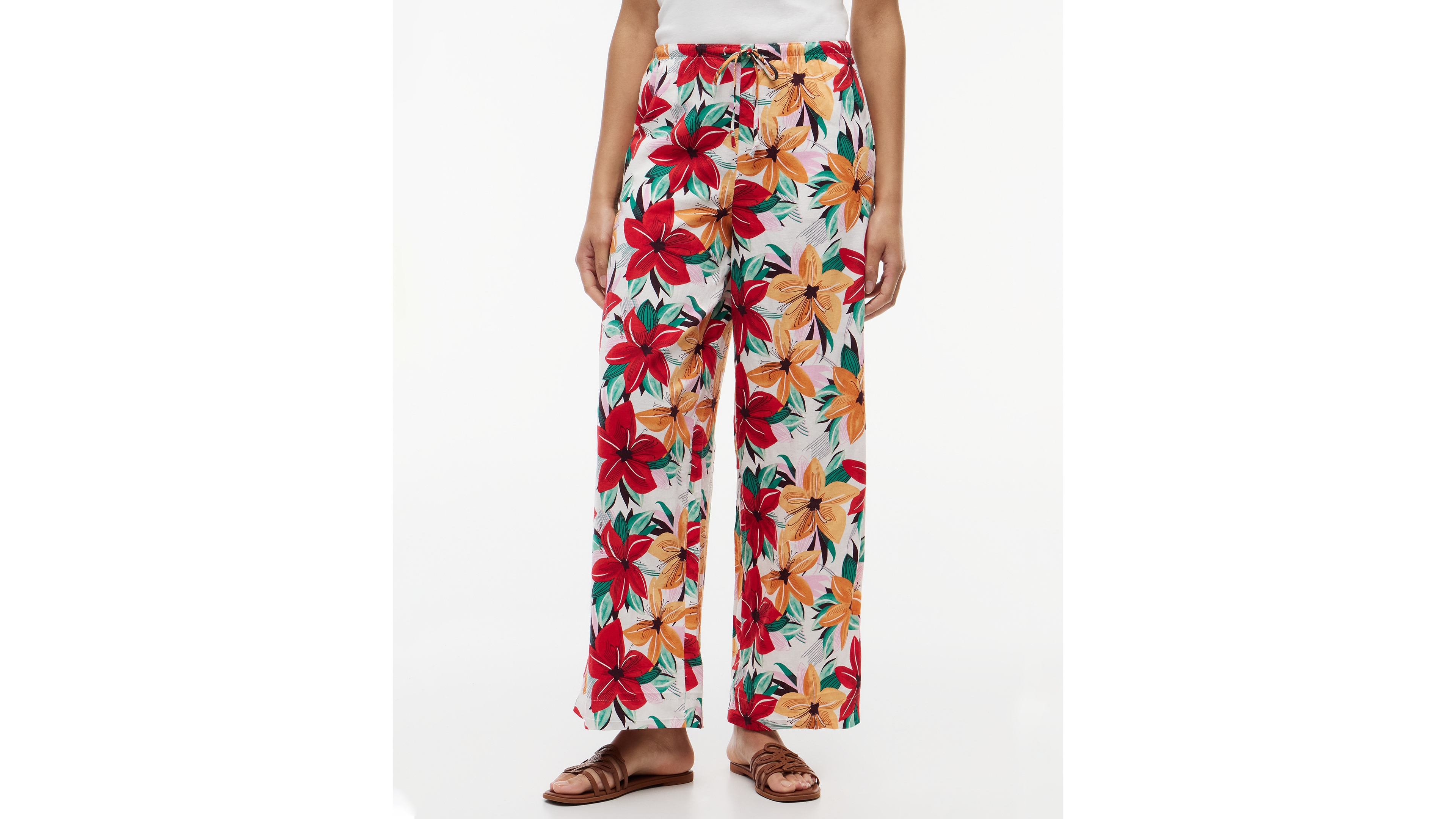 Tommy Hilfiger Women's Printed Linen-Blend Pants