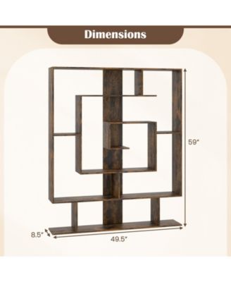 7-Tier Open Display Bookshelf Rack for Home Office, 49.5 x 8.5 x 59