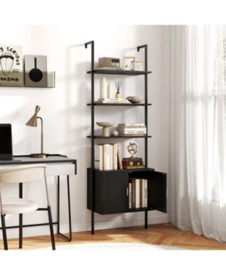 72.5 in Tall Bookshelf with Cabinet, Metal Frame and Anti-Tipping Kits