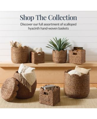 Scalloped 3PC Water Hyacinth Nesting Baskets