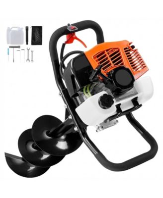 Post Hole Digger, 63CC Gas Powered Auger with 8" Drill Bits and Extension Rod