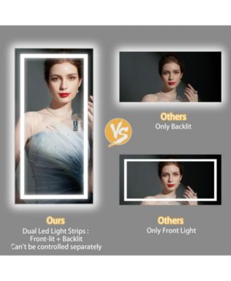 59.4x30.7 inch Colours Wall Mounted Vanity Mirror Bluetooth Speaker Digital Display Front Light Anti Fog for Hotel Bathroom