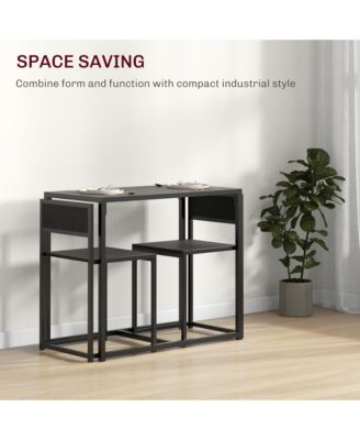 3-Piece Industrial Dining Table Set for 2 Kitchen Table and Chairs
