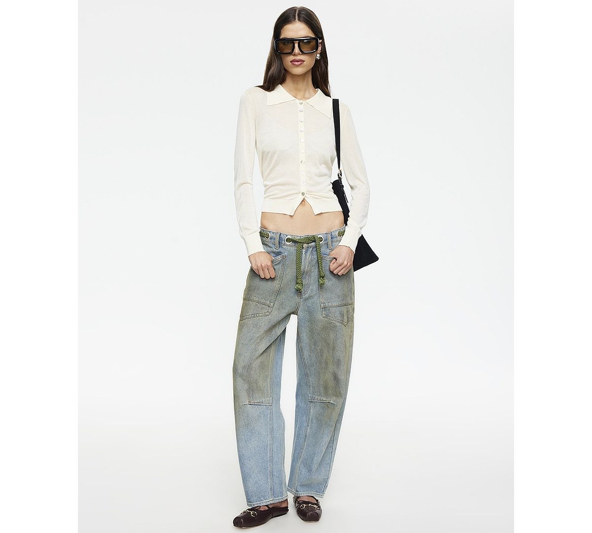 Lioness Women's Rush Hour Tie-Front Side Jeans view 7 — MAYCSS fashion products