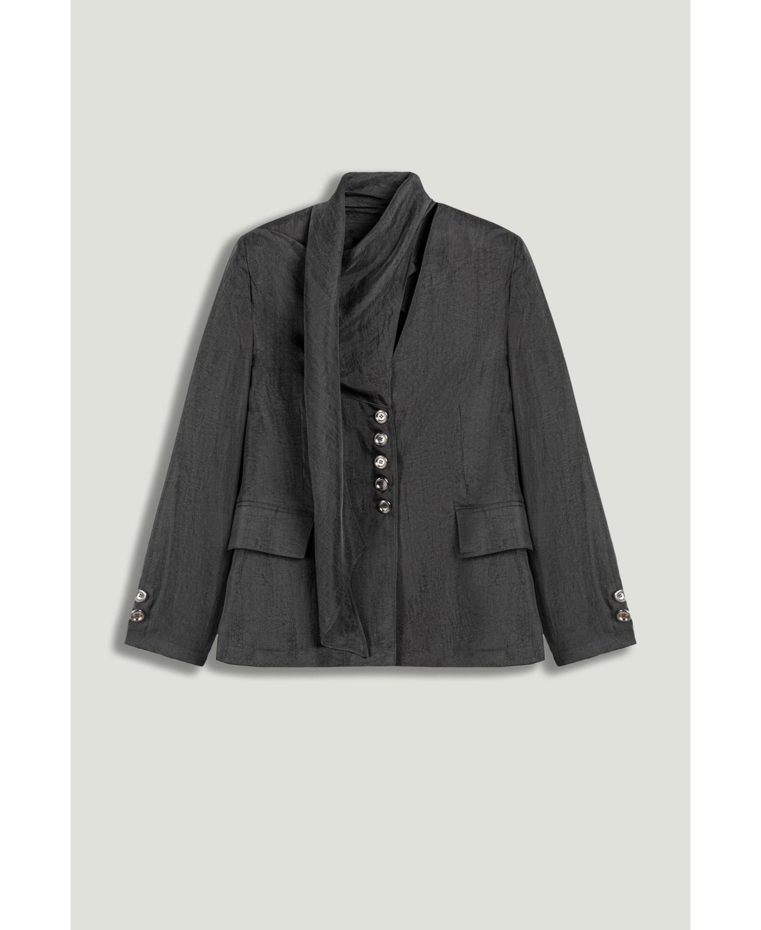 Women's Asymmetrical Draped Tailored Jacket