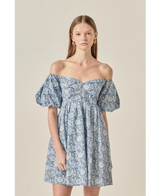 Women's Floral Off the Shoulder Mini Dress