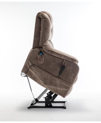 Electric Lift Relax Chair for Elderly, Power Recliner Lounge Sofa with 180degree(s) Flat Recline