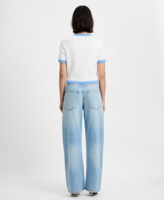 Bennet Rib Knit Short-Sleeve Sweater