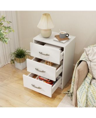 3 Drawer Nightstand with Storage for Living Room