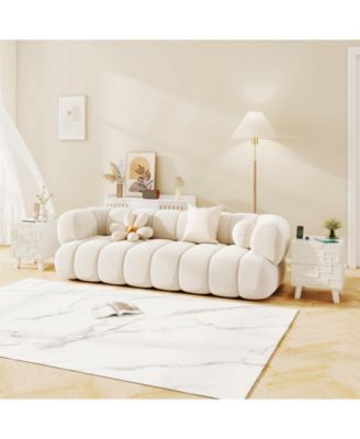 Modern Nightstand Side Table with Drawers and 3D Geometric Patterns