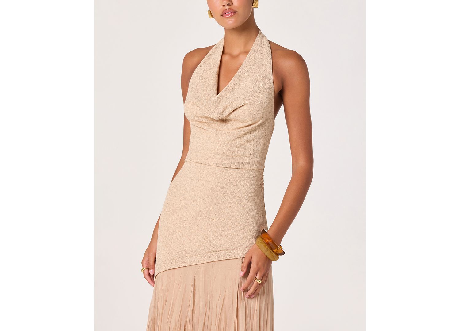 Women's Halter Neck Asymmetric Dress