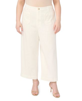 Plus Size Front Patch Pocket Ankle Length Pants