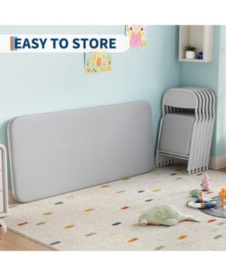 7 Piece Boys Girls Folding Table and Chairs Set, Activity Table and Chairs Set for Dining Room,Daycare,Classrooms