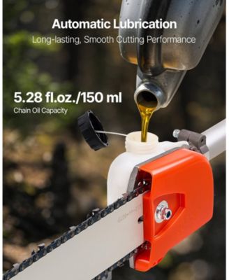 Gas Pole Saw, 25CC, 12" Cutting Bar, Extendable for Tree Trimming, Pruning