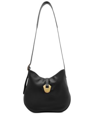 Sabrina Small Leather Snap Button Crossbody Handbag