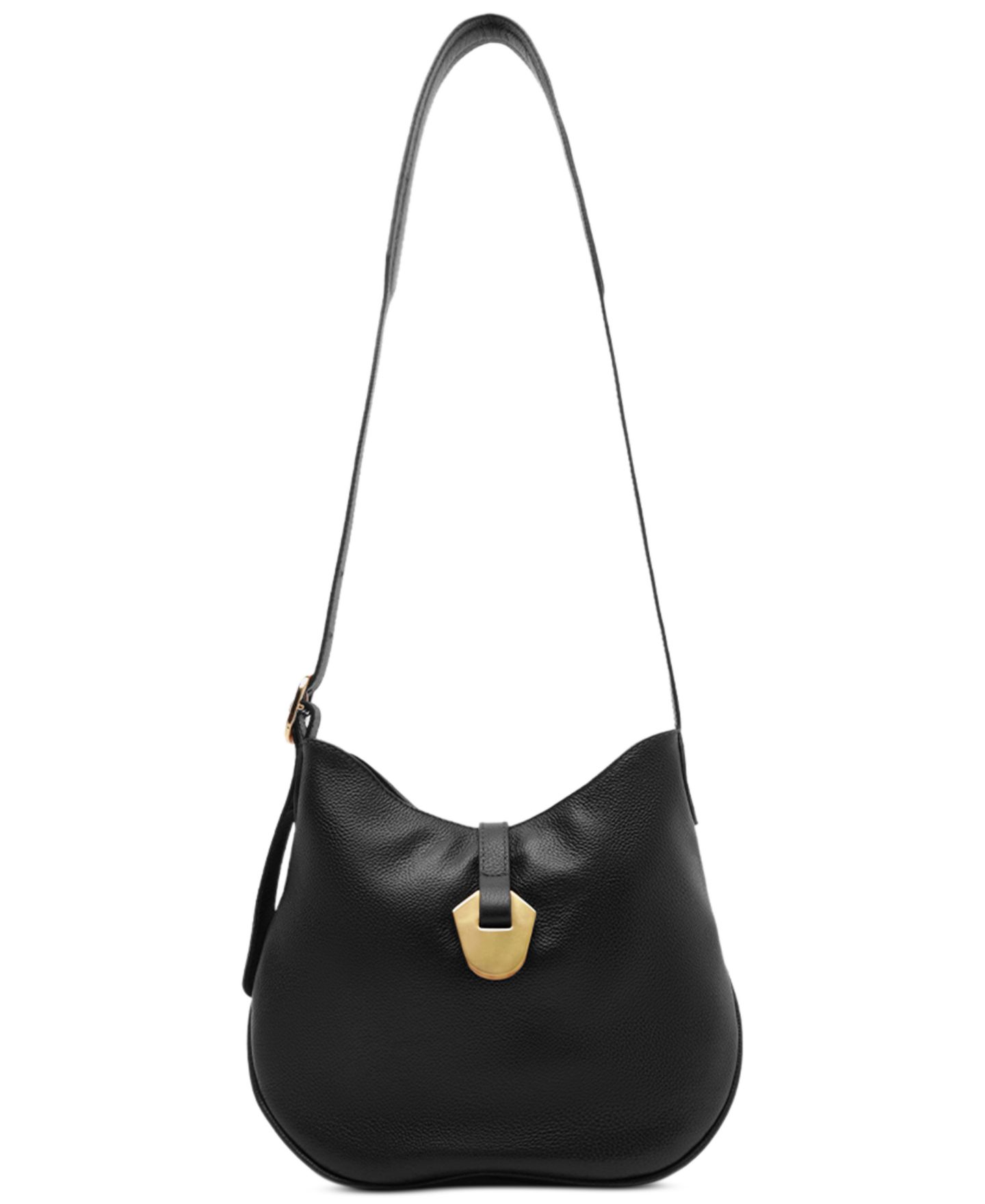 Женская сумка Arezzo Sabrina Small Leather Snap Button Crossbody Handbag, цвет: Чёрный — фото 1