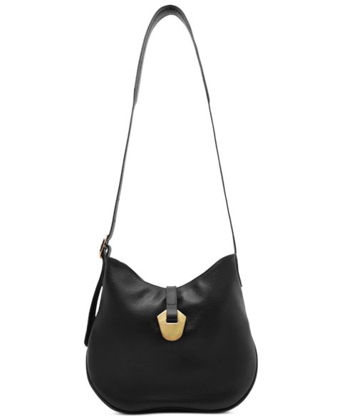 Женская сумка Arezzo Sabrina Small Leather Snap Button Crossbody Handbag, цвет: Чёрный