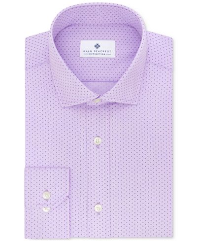 Ryan Seacrest Distinction Men's Slim-Fit Non-Iron Purple Geo-Print Dress Shirt, Only at Macy's