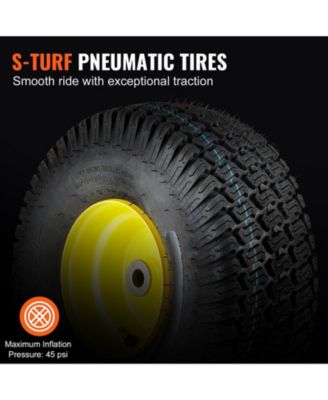 Lawn Mower Tires with Rim, 15x6-6", Tubeless, 2-Pack for Riding Mowers and Tractors