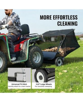 Tow Behind Lawn Sweeper, 50 in, 26 cu. ft Capacity, Adjustable Sweeping Height