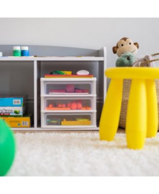 USA Medium 3-Drawer Stacking Desktop Organizer, 1 Pack, Plastic Drawer Storage Container for Stationery Art Craft Supplies