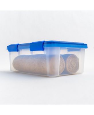 USA 6Pack 19 Quart WEATHERPRO Airtight Plastic Storage Bin with Lid and Seal and Secure Latching Buckles