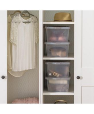 USA 14.5 Quart Snap Top Plastic Storage Box, 6 Pack