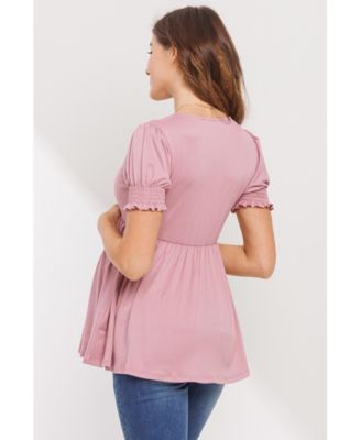 Maternity Wrap Nursing Top with Empire Waist