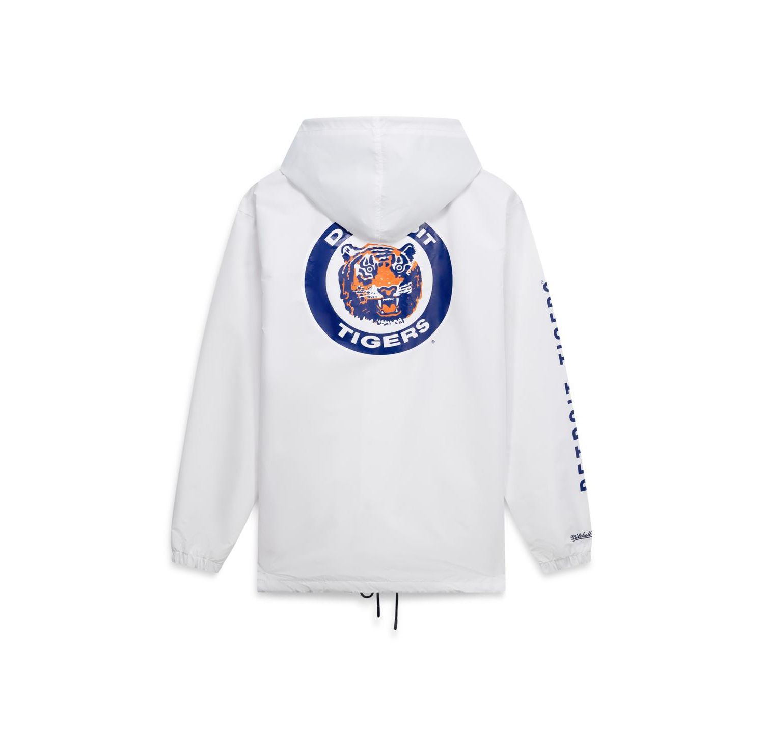 Mitchell Ness Men's White Detroit Tigers Big & Tall Full-Snap Hooded Jacket