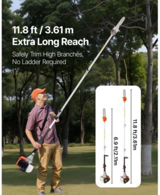 Gas Pole Saw, 43CC, 10" Cutting Bar, Extendable for Tree Trimming, Pruning