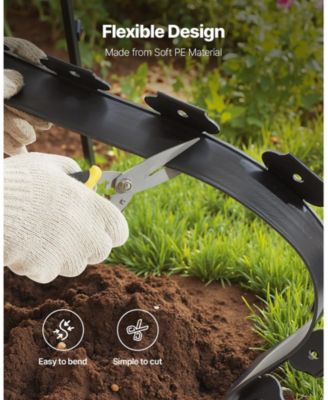 Landscape Edging, 20 ft x 2 in, Flexible Garden Border with 120 Spikes, UV-Resistant