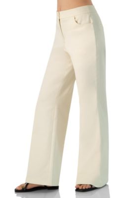 cream colored dress pants for women Ivory/Cream & Trousers Wide-Leg – Flowy, High-Waisted & Tailored Casual pants Size:34DD group_dress_oliana Jaclyn Cotton Midi Dress fluid design characterised by