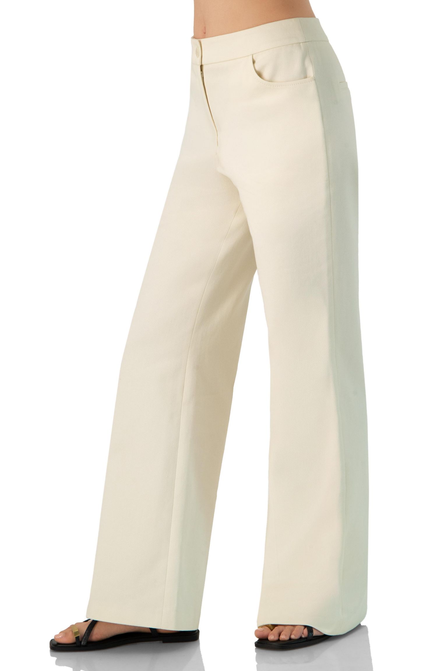 Women's Cotton Wide-Leg Straight Pants